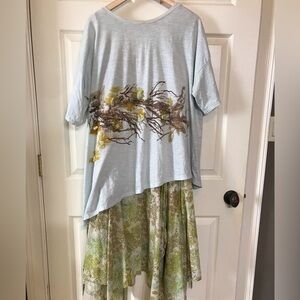 Krista Larson Sticks & Flowers T-Shirt Short Sleeve Mint Green